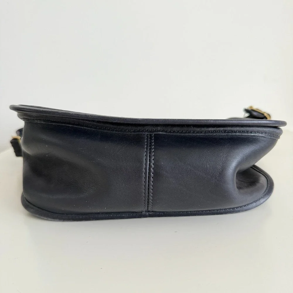 Coach Classic Pouch Saddle Bag Black Leather Flap 75th Anniversary Limited 9170